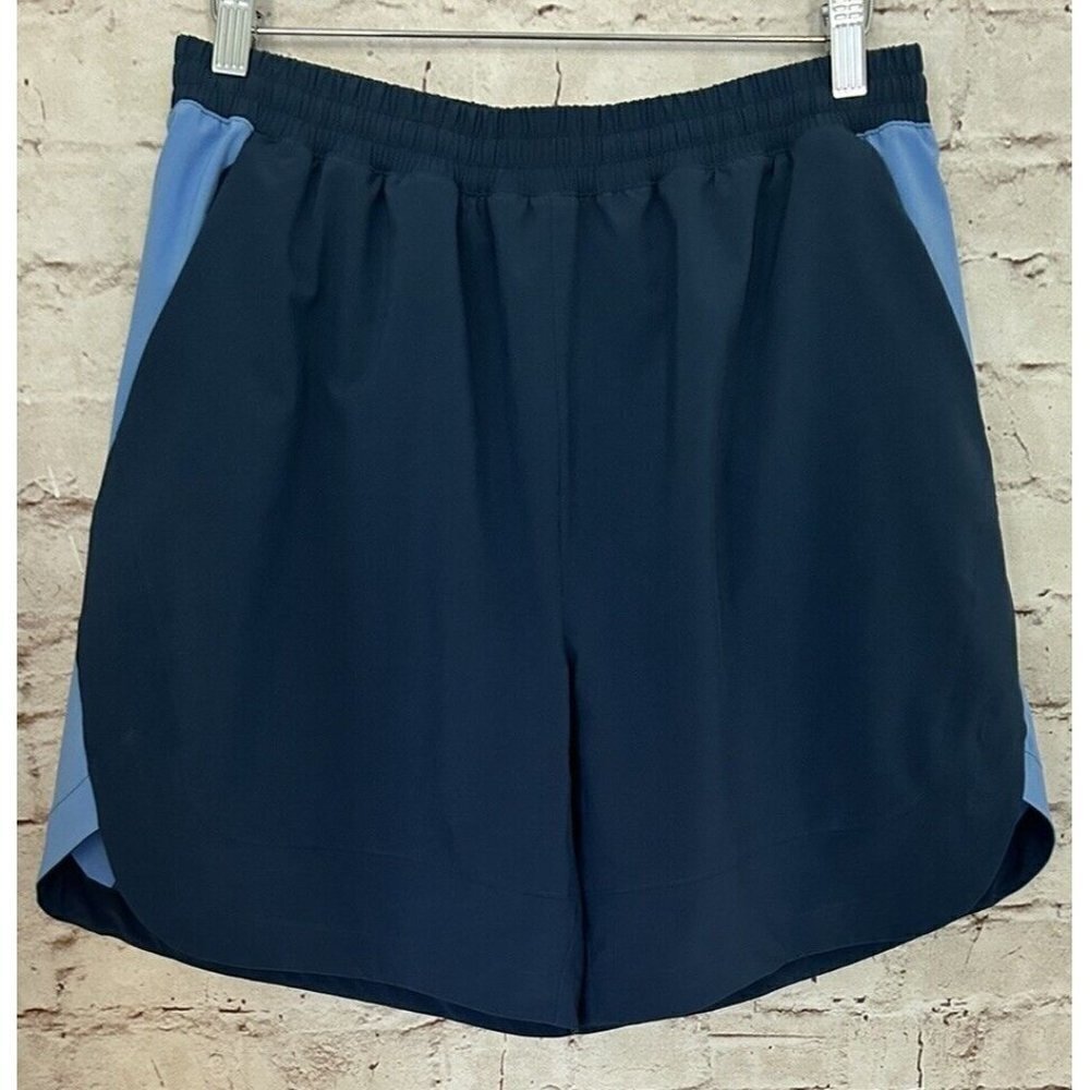 Peloton Athletic Gym Work Out Shorts Men’s Medium Blue Two Tone Color Block
